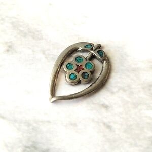 Vintage Silver and Turquoise Necklace Pendant